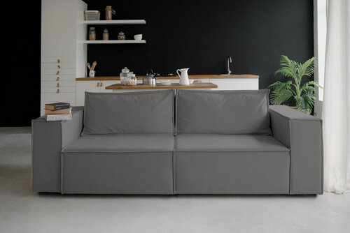 Изображение товара Диван-кровать Марони, 250x90x78, серый, еврокнижка, из двух модулей