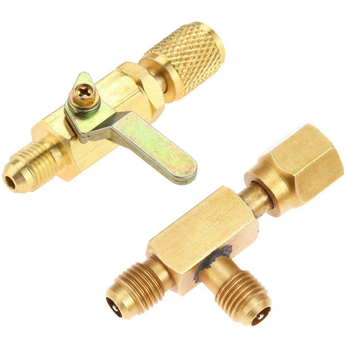FS-Air кондиционер шаровой кран 1/4 дюйма SAE адаптер и 1/4 дюйма клапан сердечник быстроразъемный тройник доступа, для хладагента R134A