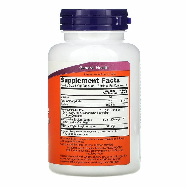 Картинки Глюкозамин & Хондроитин и MSM NOW Foods, 90 капсул