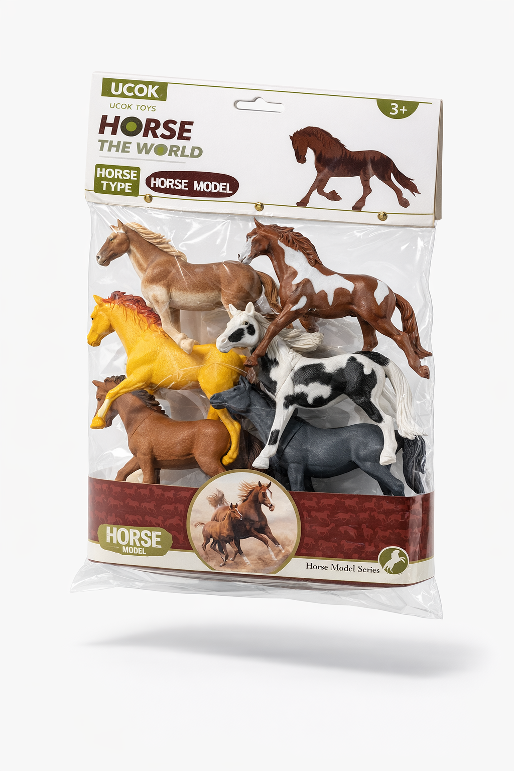 Набор животные фигурки лошадей Ucok - игрушки для детей. В наборе 6 штук