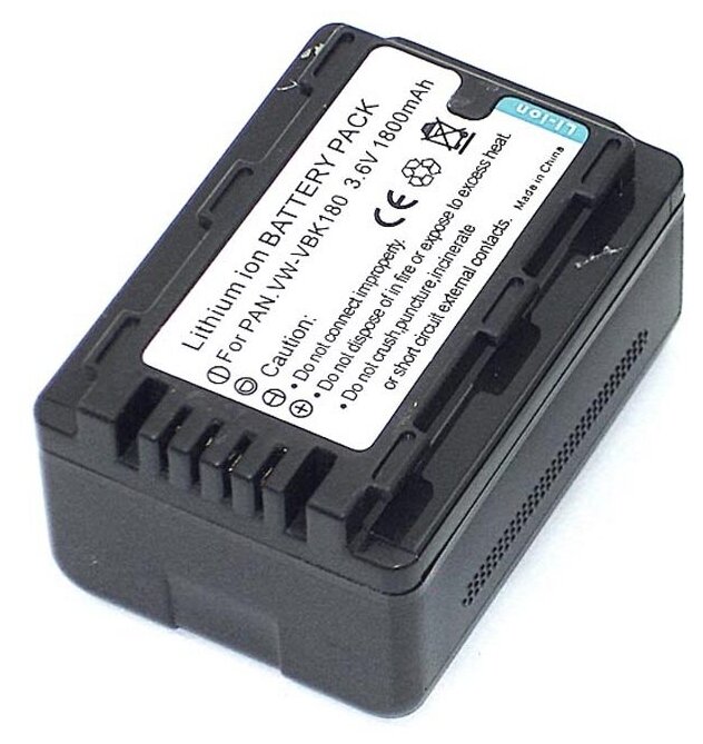Аккумуляторная батарея для фото и видеокамеры Panasonic HC-V10 (VW-VBK180) 3,6V 2300mAh