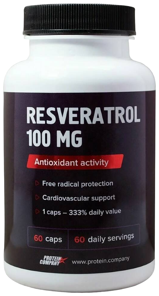 Капсулы PROTEIN.COMPANY Resveratrol Ресвератрол, 90 г, 250 мл, 60 шт.