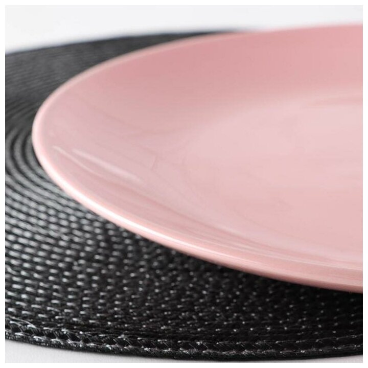 Тарелка обеденная Доляна «Пастель», d=27 см, розовая - фото №3
