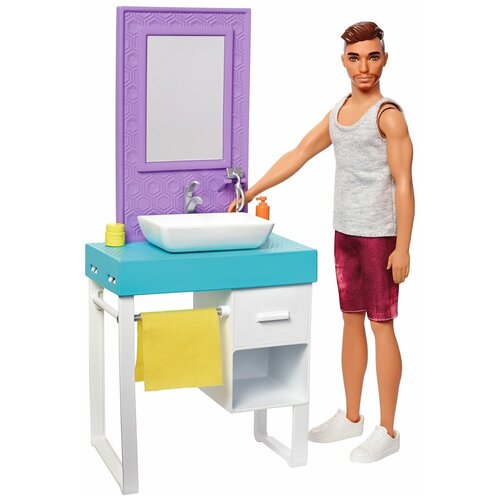 фото Набор игровой barbie кен в ванной комнате fyk53