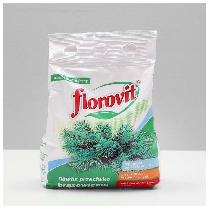Удобрение гранулированное Florovit, против побурения хвои, пакет, 1кг . - фотография № 1