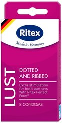 Рифленые презервативы RITEX LUST с пупырышками - 8 шт.