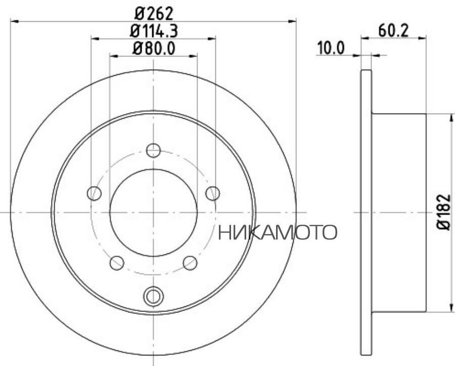 BEHR-HELLA 8DD355119-181 Тормозной диск с покрытием задняя ось