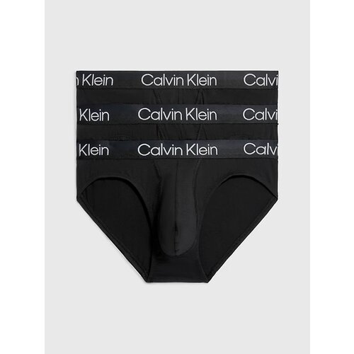 Трусы брифы CALVIN KLEIN, заниженная посадка, размер XXL, черный, 3 шт.