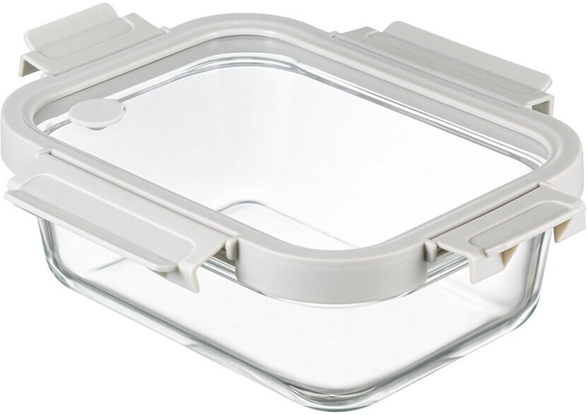 Контейнер для запекания и хранения прямоугольный стеклянный с крышкой, 1 л, светло-серый, Smart Solutions, SFE-SS-CN-GLS-GR-1 - фотография № 5