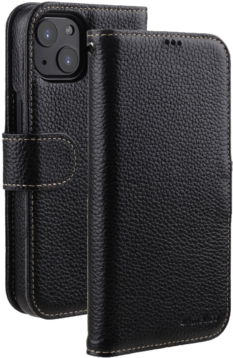 Кожаный чехол книжка Melkco Wallet Book Type для iPhone 15 Plus, черный