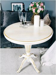 Кофейный столик круглый диаметром 70см на одной ноге Мебель Welcome ЧК70/БЗ