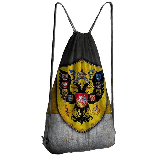 фото Сумка, рюкзак для сменной обуви имперский герб россии (желто-черный) drabs