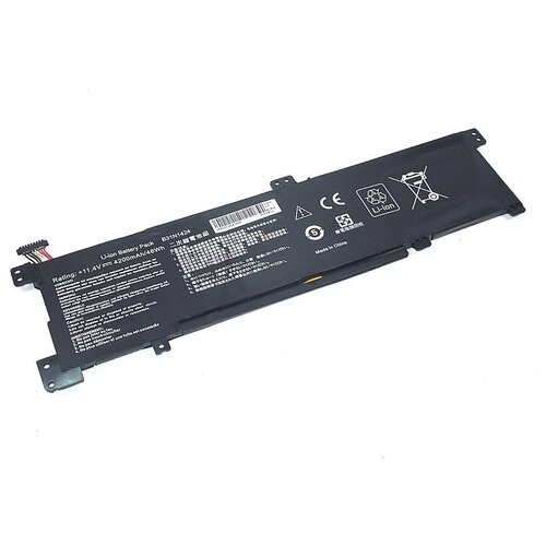 фото Аккумулятор для ноутбука asus k401l (b31n1424-3s1p) 11.4v 48wh oem черная