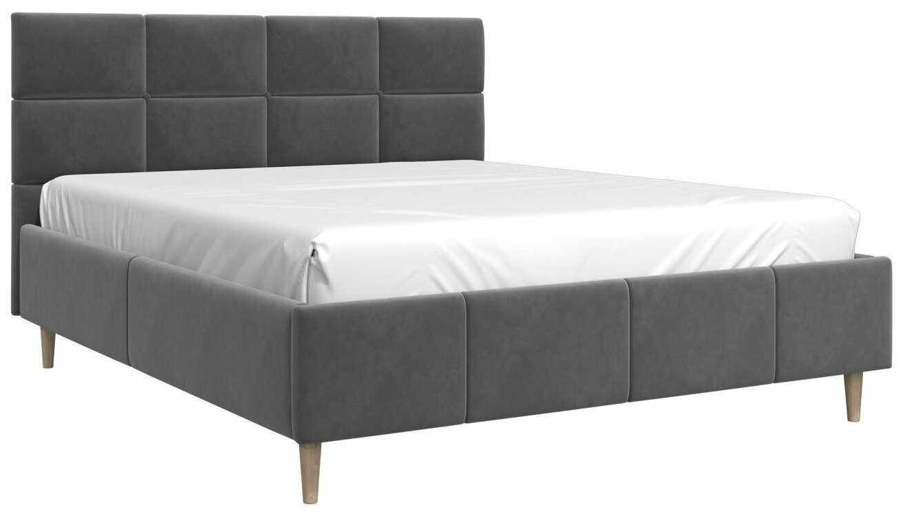 Двуспальная кровать Ханна, 160х200 см, BravoМебель, Серый Вар.2