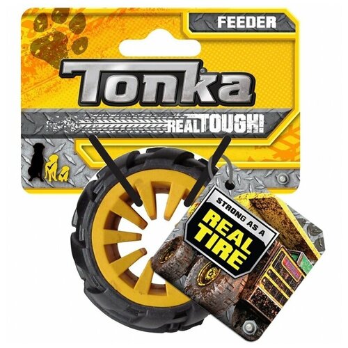 Игрушка-дозатор для собак Tonka для лакомств Мега желтый черный, 6,4 см