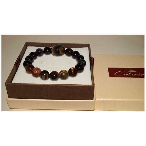 фото Плетеный браслет coliete браслет"на успех в бизнесе", тигровый глаз, сардоникс, яшма, аметист, гранат, 6 шт., коричневый