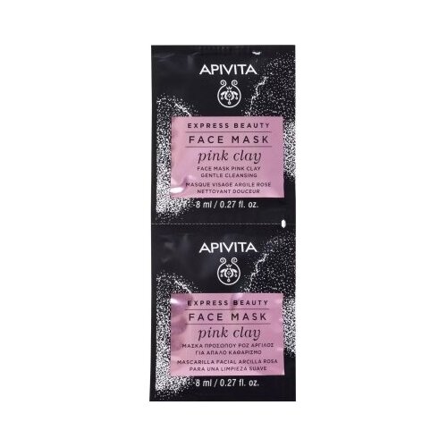 Apivita Face Mask Pink Clay Маска очищающая с розовой глиной, 2 х 8 мл.