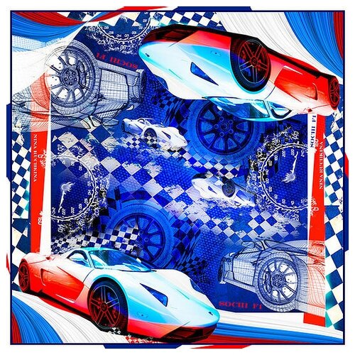 фото Платок русский старт в подарочной упаковке 90-90 70% шелк 30% вискоза платки нины ручкиной