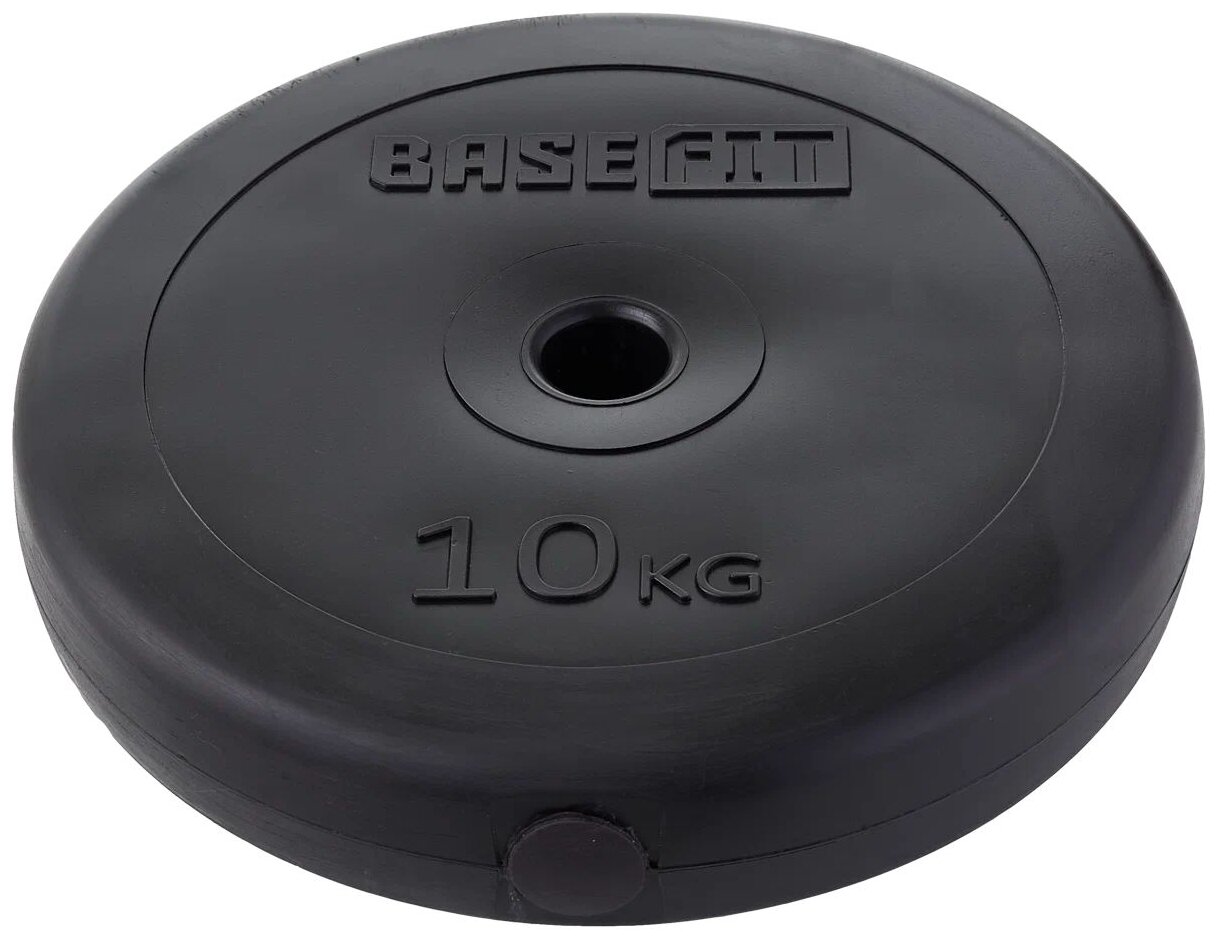 Диск пластиковый Basefit BB-203 10 кг, d=26 мм, черный