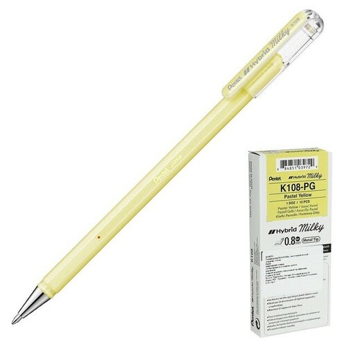 Ручка гелевая Hybrid Milky узел 0.8мм, чернила пастельные желтые K108-PG