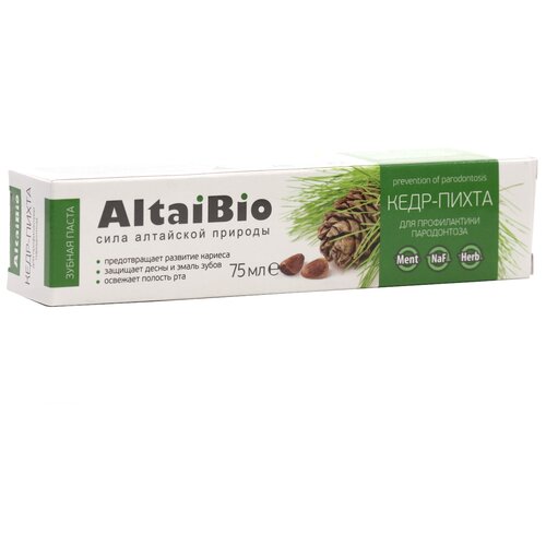 AltaiBio зубная паста кедр-пихта профилактика пародонтоза 75 мл