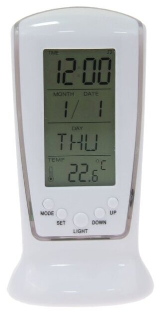 Luazon Home Будильник Luazon LB-02 "Обелиск", часы, дата, температура, подсветка, белый - фотография № 2