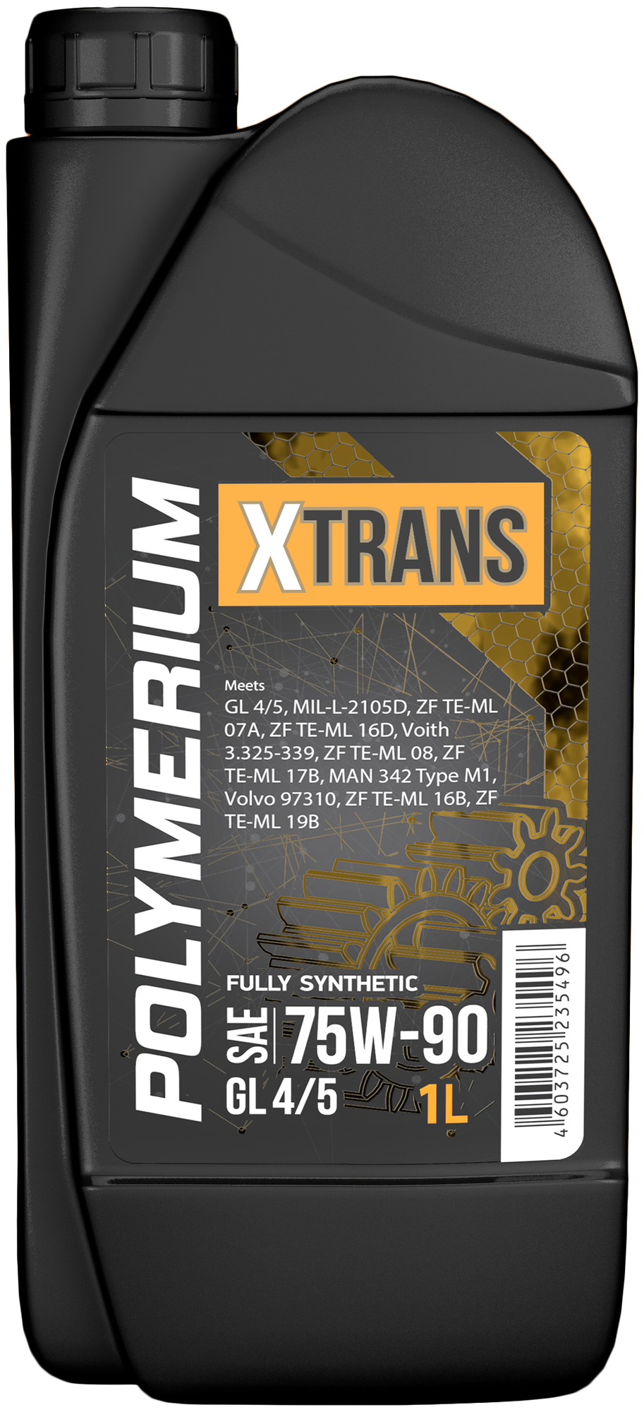 Cинтетическое трансмиссионное масло POLYMERIUM X-TRANS 75W-90 GL 4/5 Fully synthetic 1 литр
