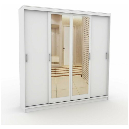 Шкаф-купе Миллениум 4-200e белый классический для прихожей и спальни