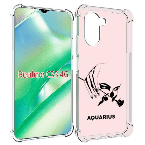 Чехол MyPads знак зодиака водолей 3 для Realme C33 4G задняя-панель-накладка-бампер чехол mypads знак зодиака козерог 3 для realme c33 4g задняя панель накладка бампер