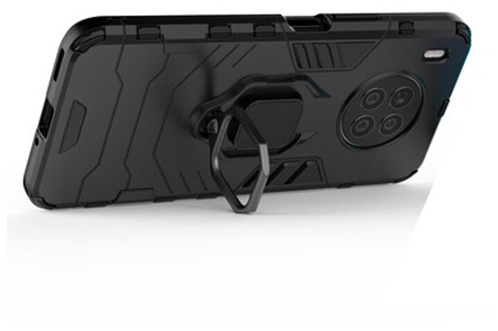 Противоударный чехол с кольцом Panther Case для Huawei Honor 50 Lite / Nova 8i черный