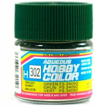 H302 Mr.Hobby Краска акриловая на водной основе, FS34092 Зелёный полуматовый, 10 мл.