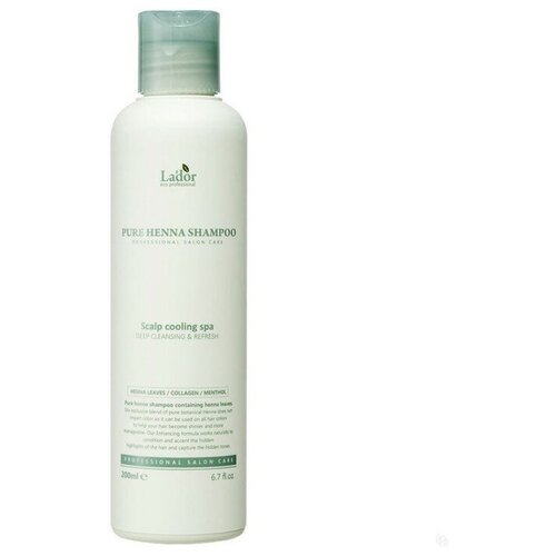 Шампунь для волос Lador Pure Нenna Shampoo (Cooling Spa) с хной, кактусом и ментолом, 200 мл