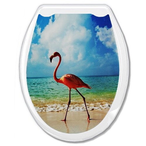 сиденье для унитаза жест океан лазурный берег Сиденье для унитаза жест фотопринт фламинго (14)