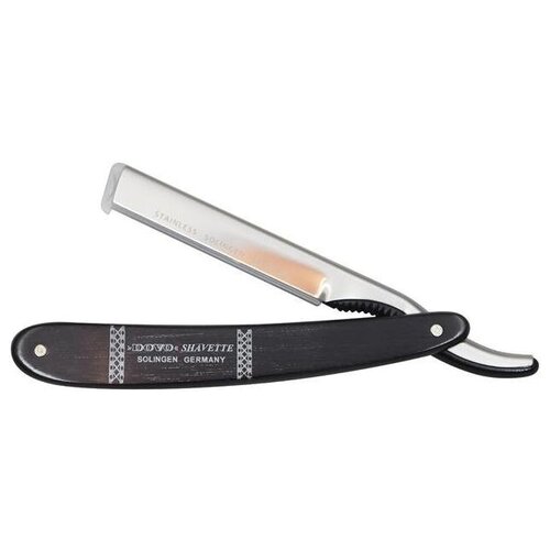 Бритва DOVO Solingen Shavette, ручка - эбеновое дерево с инкрустацией цвета серебра (201061)