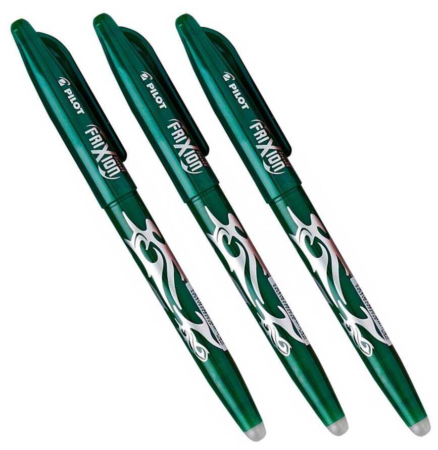 Ручка гелевая PILOT Frixion 0.7 мм BL-FR-7-G, зеленая, 3шт.