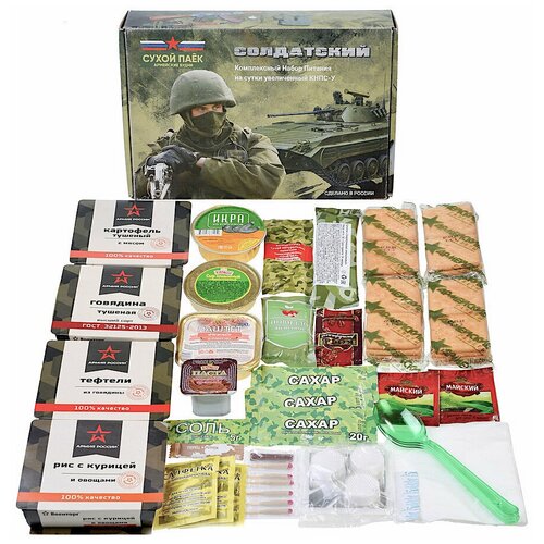фото Сухой паёк "солдатский" армейские будни комплексный набор питания на сутки усиленный (кнпс-у)