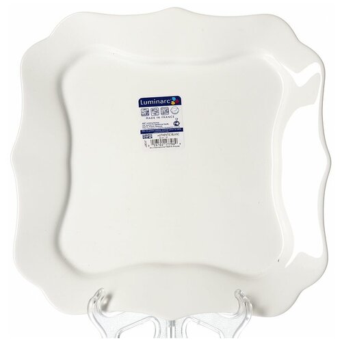 фото Тарелка столовая мелкая luminarc authentic white, d=26 см