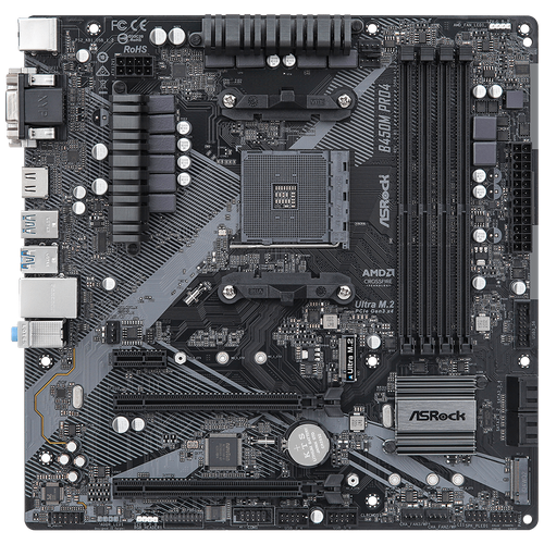 Материнская плата ASROCK B450M PRO4 R2.0 (AM4, mATX)