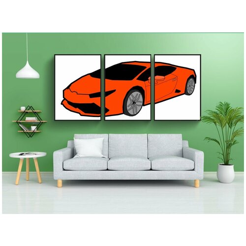 фото Набор модулных постеров для интерьера "lomborghini, машина, крутая машина" 60x90 см. в тубусе, без рамки lotsprints