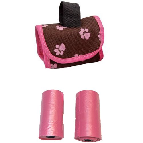Сумочка Lilli Pet с 2 рулонами пакетов для уборки за животными , 20шт, розовый