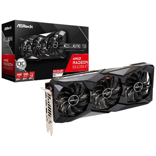 Видеокарта ASROCK Radeon RX 6700 XT Challenger Pro 12G OC, 3*DP, 1*HDMI, FAN 3; 90-GA2LZZ-00UANF