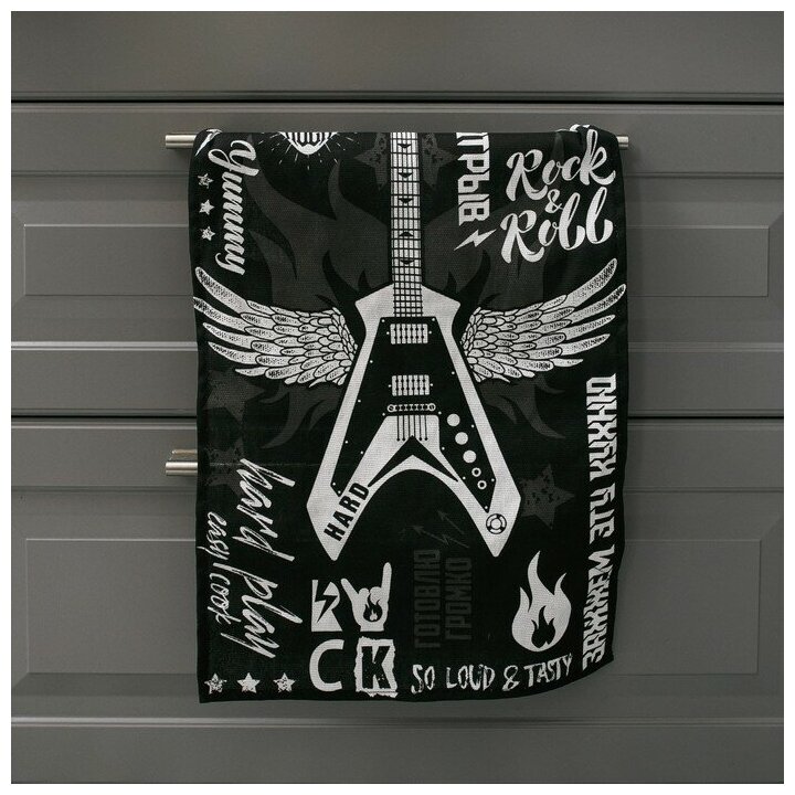 Полотенце кухонное "Let's rock" 35х60 см - фотография № 7