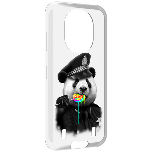 Чехол MyPads Панда полиция для Oukitel WP16 задняя-панель-накладка-бампер