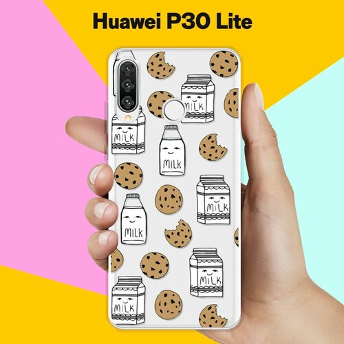 Силиконовый чехол Молоко и печеньки на Huawei P30 Lite силиконовый чехол молоко и печеньки на huawei nova 7 se