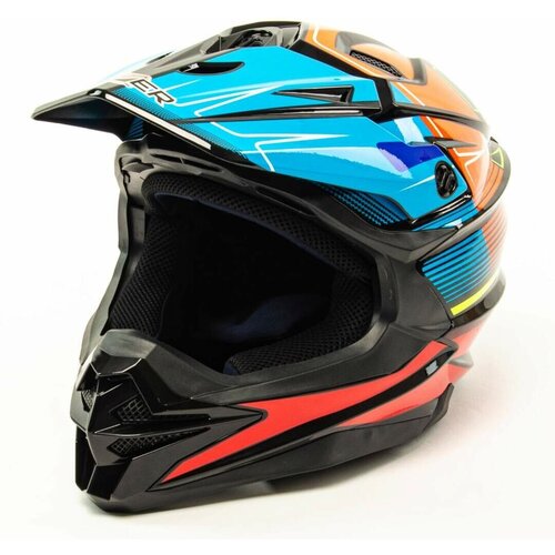 Шлем мото кроссовый HIZER J6803 #3 (L) BLACK/BLUE