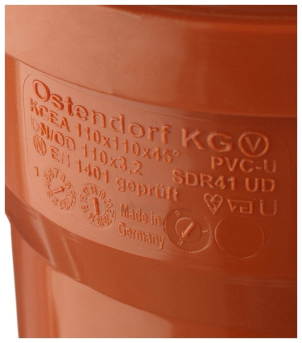 KGEA 220300 Тройник наружный 110/110 мм (45°, оранжевый) Упаковка (5 шт.) Ostendorf - фото №3