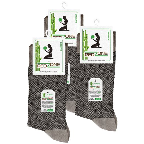 фото Носки redzone мужские, комплект носков - 3 пары, темно-бежевые, рисунок - "крупный ромб", р. 42-45