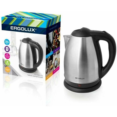 Чайник ELX-KS01-C72 18л 1500-2300Вт 160-250В нерж сталь матов черн Ergolux 13120 166200₽