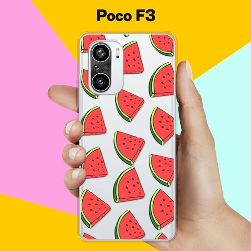 Силиконовый чехол на Poco F3 Арбуз / для Поко Ф3