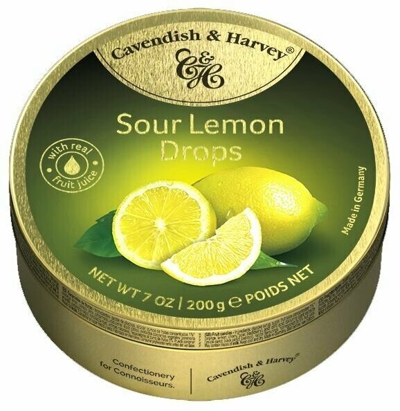 Леденцы Cavendish & Harvey Sour Lemon Drops Лимонные 200 г